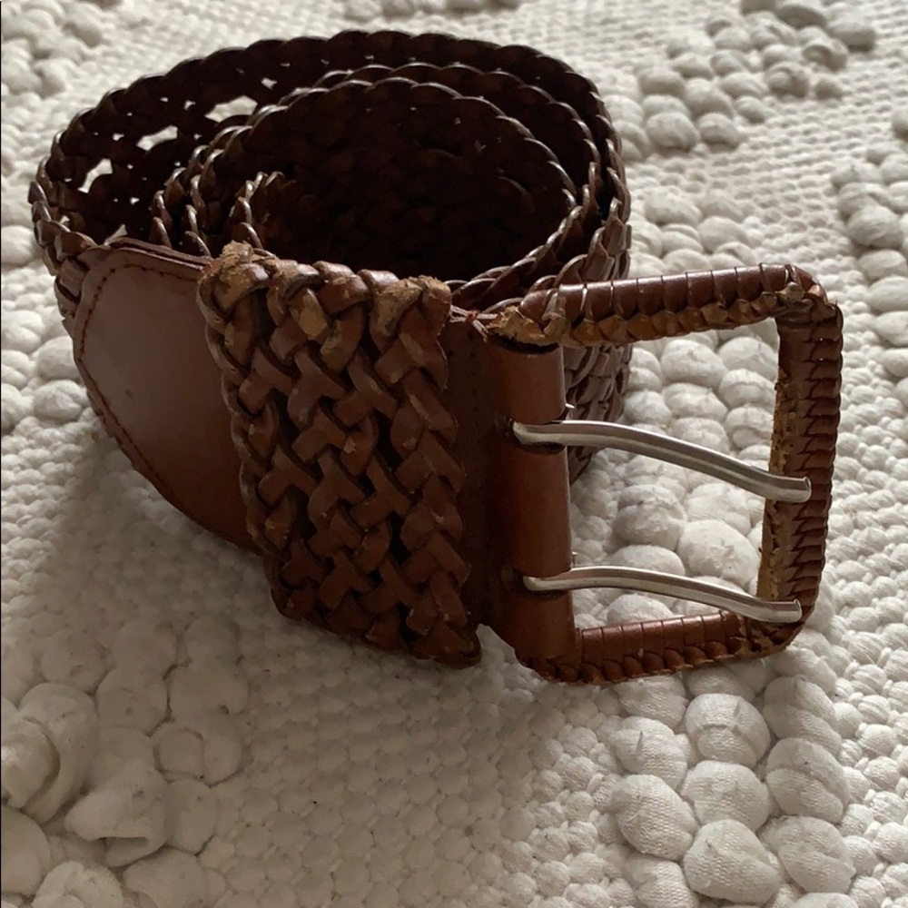 Braided leather belt